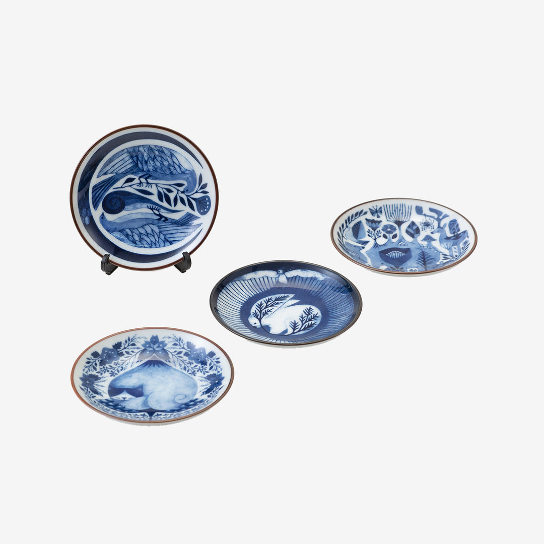 福田利之×波佐見 豆皿 四字熟語セット